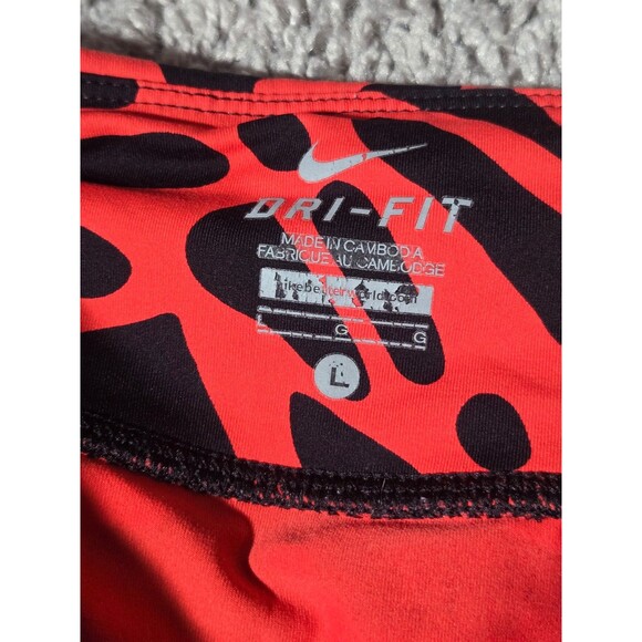 Nike Epic Lux Palm Print Dri-FIT Running Capri Leggings Red Black Women's Large - Picture 3 of 6
